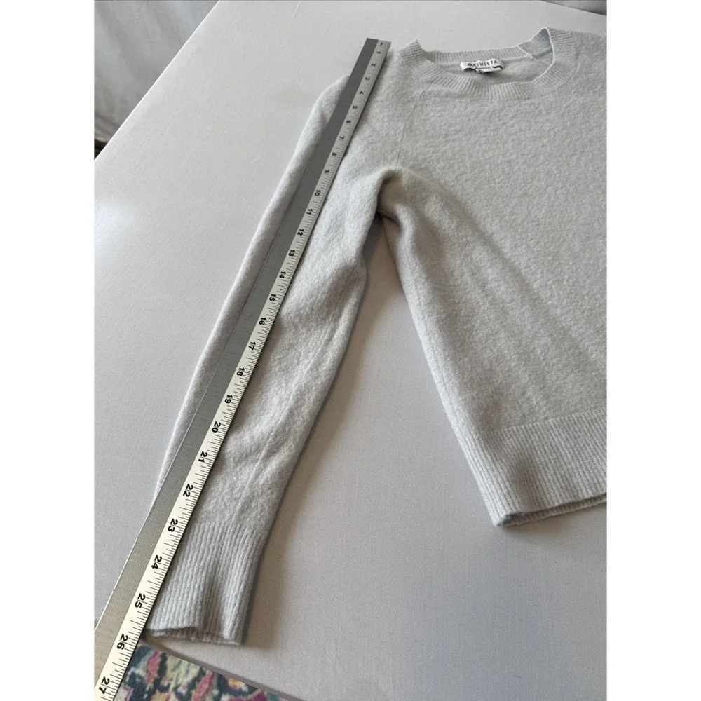 Athleta Hawthorn Crewneck Sweater Women's‎ XS Voyage Gray Merino Wool Preppy